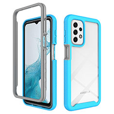 Custodia Silicone Trasparente Laterale 360 Gradi Cover ZJ3 per Samsung Galaxy A23 4G Cielo Blu