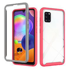 Custodia Silicone Trasparente Laterale 360 Gradi Cover ZJ3 per Samsung Galaxy A31 Rosa Caldo