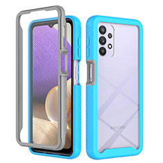 Custodia Silicone Trasparente Laterale 360 Gradi Cover ZJ3 per Samsung Galaxy A32 4G Cielo Blu