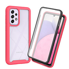 Custodia Silicone Trasparente Laterale 360 Gradi Cover ZJ3 per Samsung Galaxy A33 5G Rosa Caldo