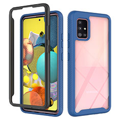 Custodia Silicone Trasparente Laterale 360 Gradi Cover ZJ3 per Samsung Galaxy A51 4G Blu