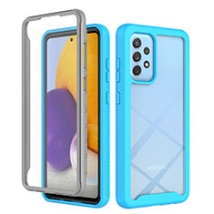 Custodia Silicone Trasparente Laterale 360 Gradi Cover ZJ3 per Samsung Galaxy A72 4G Cielo Blu