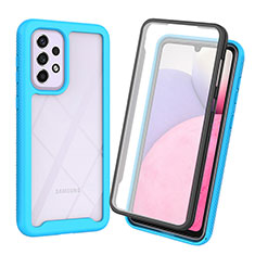 Custodia Silicone Trasparente Laterale 360 Gradi Cover ZJ3 per Samsung Galaxy A73 5G Cielo Blu