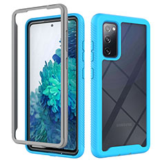 Custodia Silicone Trasparente Laterale 360 Gradi Cover ZJ3 per Samsung Galaxy S20 Lite 5G Cielo Blu