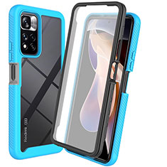 Custodia Silicone Trasparente Laterale 360 Gradi Cover ZJ3 per Xiaomi Mi 11i 5G (2022) Cielo Blu