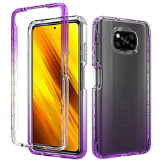 Custodia Silicone Trasparente Laterale 360 Gradi Cover ZJ3 per Xiaomi Poco X3 Pro Viola