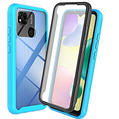 Custodia Silicone Trasparente Laterale 360 Gradi Cover ZJ3 per Xiaomi Redmi 9 Activ Cielo Blu