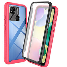 Custodia Silicone Trasparente Laterale 360 Gradi Cover ZJ3 per Xiaomi Redmi 9 Activ Rosa Caldo