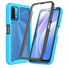 Custodia Silicone Trasparente Laterale 360 Gradi Cover ZJ3 per Xiaomi Redmi 9 Power Cielo Blu