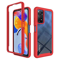 Custodia Silicone Trasparente Laterale 360 Gradi Cover ZJ3 per Xiaomi Redmi Note 11 Pro 5G Rosso