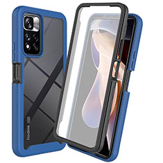 Custodia Silicone Trasparente Laterale 360 Gradi Cover ZJ3 per Xiaomi Redmi Note 11 Pro+ Plus 5G Blu