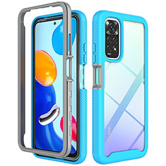 Custodia Silicone Trasparente Laterale 360 Gradi Cover ZJ3 per Xiaomi Redmi Note 11S 4G Cielo Blu