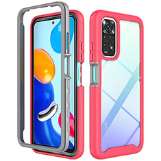 Custodia Silicone Trasparente Laterale 360 Gradi Cover ZJ3 per Xiaomi Redmi Note 11S 4G Rosa Caldo