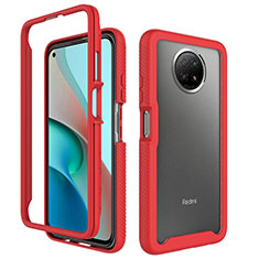 Custodia Silicone Trasparente Laterale 360 Gradi Cover ZJ3 per Xiaomi Redmi Note 9T 5G Rosso