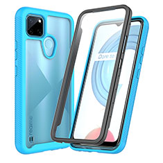 Custodia Silicone Trasparente Laterale 360 Gradi Cover ZJ4 per Realme C25Y India Cielo Blu