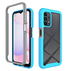 Custodia Silicone Trasparente Laterale 360 Gradi Cover ZJ4 per Samsung Galaxy A13 4G Cielo Blu