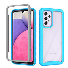 Custodia Silicone Trasparente Laterale 360 Gradi Cover ZJ4 per Samsung Galaxy A33 5G Cielo Blu