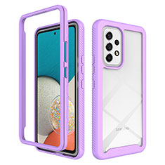 Custodia Silicone Trasparente Laterale 360 Gradi Cover ZJ4 per Samsung Galaxy A53 5G Lavanda