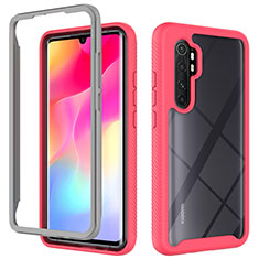 Custodia Silicone Trasparente Laterale 360 Gradi Cover ZJ4 per Xiaomi Mi Note 10 Lite Rosa Caldo