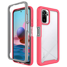 Custodia Silicone Trasparente Laterale 360 Gradi Cover ZJ4 per Xiaomi Poco M5S Rosa Caldo