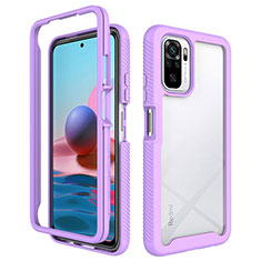 Custodia Silicone Trasparente Laterale 360 Gradi Cover ZJ4 per Xiaomi Redmi Note 10 4G Lavanda