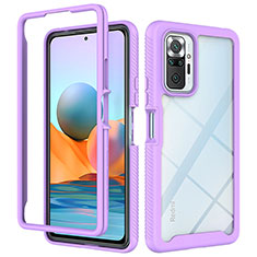 Custodia Silicone Trasparente Laterale 360 Gradi Cover ZJ4 per Xiaomi Redmi Note 10 Pro Max Lavanda