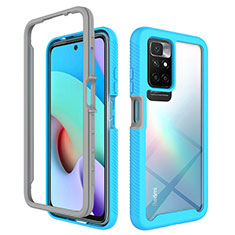 Custodia Silicone Trasparente Laterale 360 Gradi Cover ZJ4 per Xiaomi Redmi Note 11 4G (2021) Cielo Blu