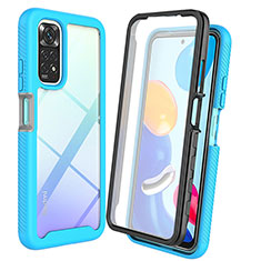 Custodia Silicone Trasparente Laterale 360 Gradi Cover ZJ4 per Xiaomi Redmi Note 11 4G (2022) Cielo Blu