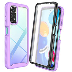 Custodia Silicone Trasparente Laterale 360 Gradi Cover ZJ4 per Xiaomi Redmi Note 11 4G (2022) Lavanda