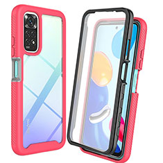 Custodia Silicone Trasparente Laterale 360 Gradi Cover ZJ4 per Xiaomi Redmi Note 11 Pro 4G Rosa Caldo