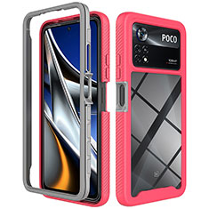 Custodia Silicone Trasparente Laterale 360 Gradi Cover ZJ4 per Xiaomi Redmi Note 11E Pro 5G Rosa Caldo