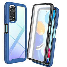 Custodia Silicone Trasparente Laterale 360 Gradi Cover ZJ4 per Xiaomi Redmi Note 11S 4G Blu