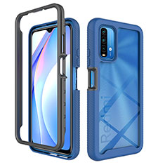 Custodia Silicone Trasparente Laterale 360 Gradi Cover ZJ4 per Xiaomi Redmi Note 9 4G Blu