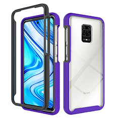 Custodia Silicone Trasparente Laterale 360 Gradi Cover ZJ4 per Xiaomi Redmi Note 9 Pro Viola