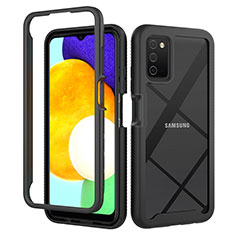 Custodia Silicone Trasparente Laterale 360 Gradi Cover ZJ5 per Samsung Galaxy A02s Nero