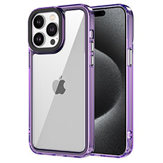 Custodia Silicone Trasparente Laterale Cover AC1 per Apple iPhone 14 Pro Max Lavanda