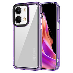 Custodia Silicone Trasparente Laterale Cover AC1 per Oppo Reno9 Pro 5G Lavanda