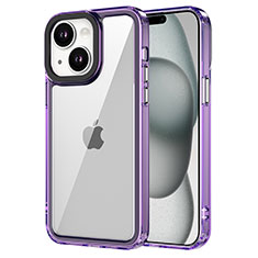 Custodia Silicone Trasparente Laterale Cover AC2 per Apple iPhone 15 Viola