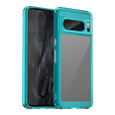 Custodia Silicone Trasparente Laterale Cover J01S per Google Pixel 8 Pro 5G Blu