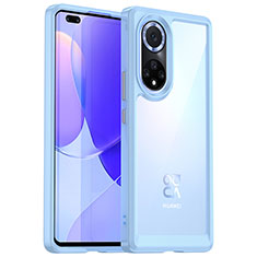 Custodia Silicone Trasparente Laterale Cover J01S per Huawei Honor 50 Pro 5G Cielo Blu