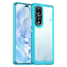 Custodia Silicone Trasparente Laterale Cover J01S per Huawei Honor 80 Pro 5G Blu