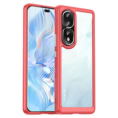 Custodia Silicone Trasparente Laterale Cover J01S per Huawei Honor 80 Pro Flat 5G Rosso