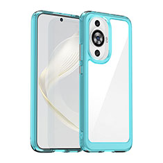 Custodia Silicone Trasparente Laterale Cover J01S per Huawei Nova 11 Blu