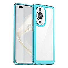 Custodia Silicone Trasparente Laterale Cover J01S per Huawei Nova 11 Ultra Blu