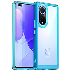 Custodia Silicone Trasparente Laterale Cover J01S per Huawei Nova 9 Pro Blu