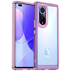 Custodia Silicone Trasparente Laterale Cover J01S per Huawei Nova 9 Pro Rosa Caldo