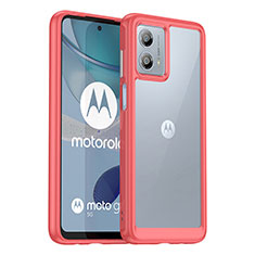 Custodia Silicone Trasparente Laterale Cover J01S per Motorola Moto G53j 5G Rosso