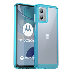 Custodia Silicone Trasparente Laterale Cover J01S per Motorola Moto G53y 5G Blu