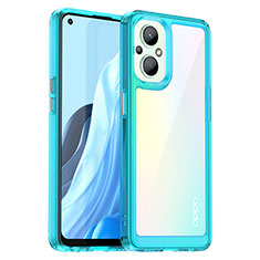 Custodia Silicone Trasparente Laterale Cover J01S per Oppo Reno7 Z 5G Ciano