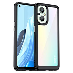 Custodia Silicone Trasparente Laterale Cover J01S per Oppo Reno7 Z 5G Nero